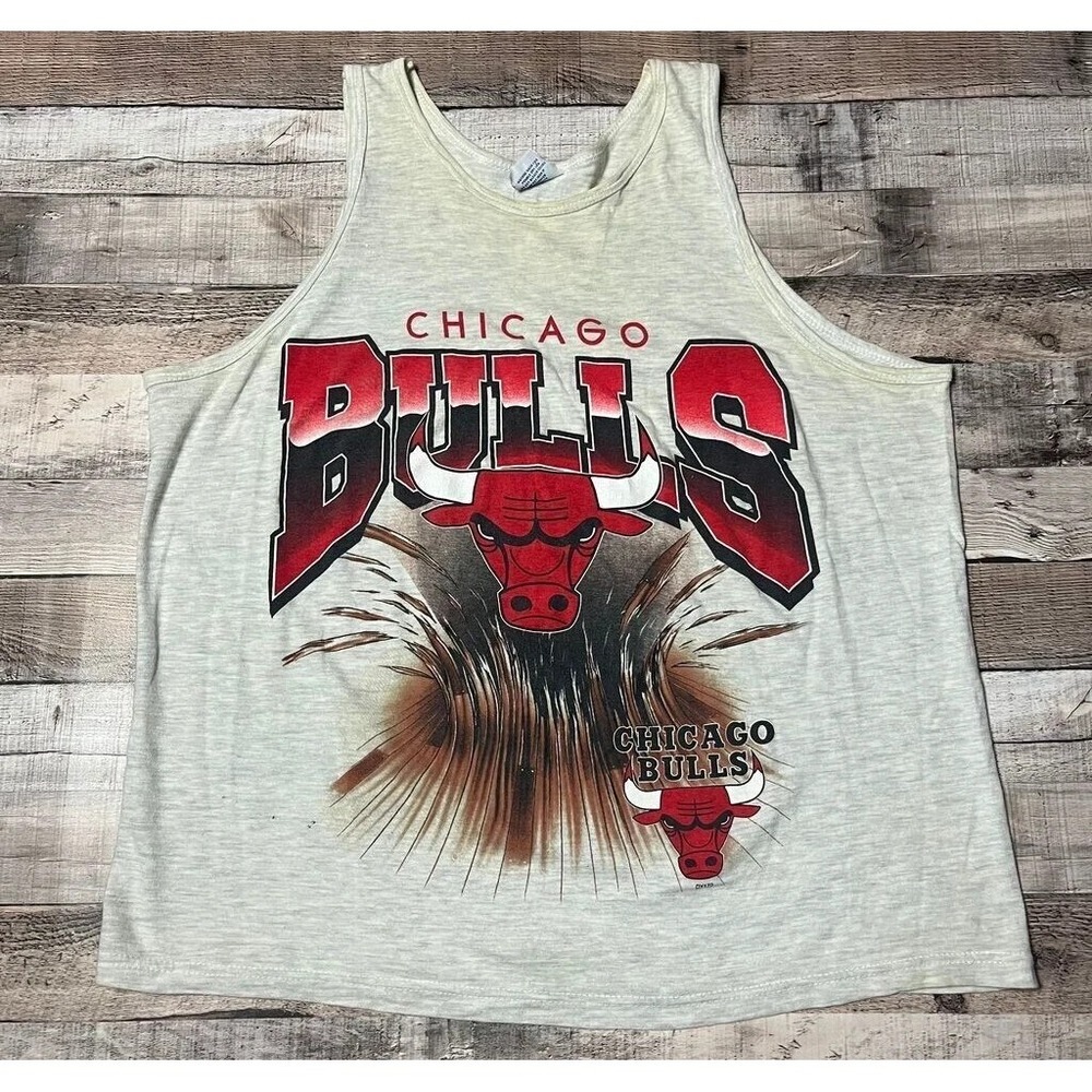 Chicago Bulls Tank Top Mens XL Gray Vintage True Fan NBA Basketball Breakthrough